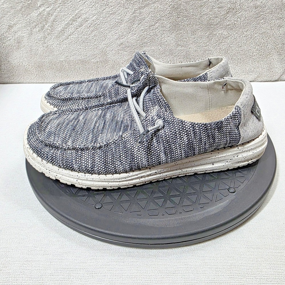 Hey Dude Wendy Sox Shoes Women's Size 8 Dark Grey Textile Slip On Loafers